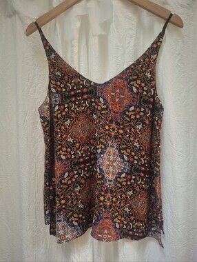 Topshop Black Multicolor Floral Medallion Cami
